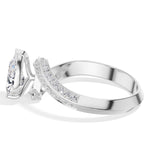 Pear Twist Pave Lab Grown Diamond Isavel Engagement Ring 