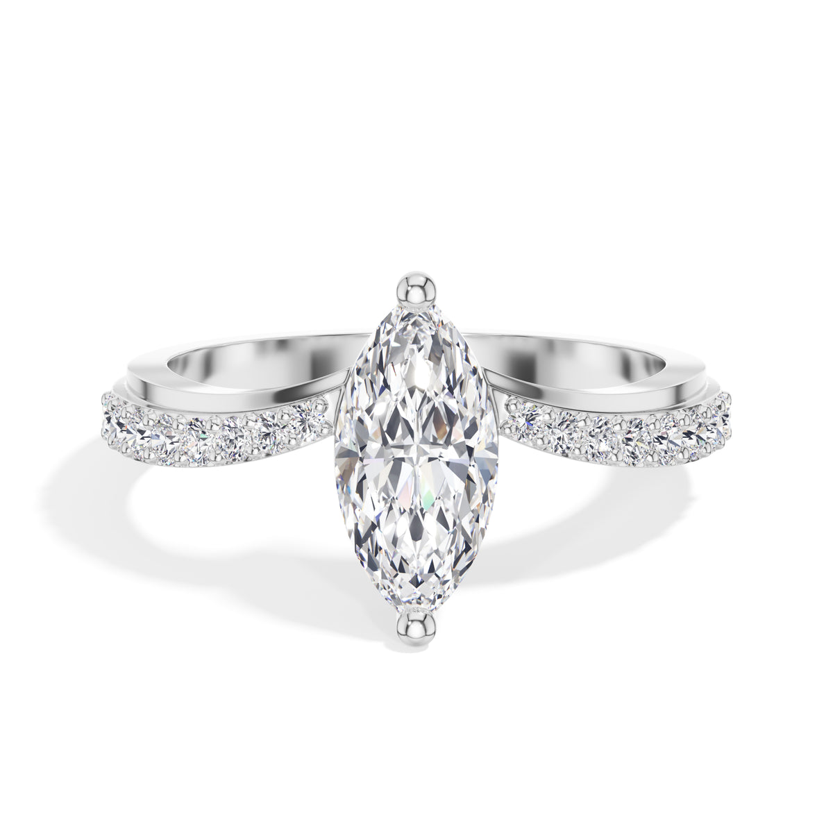 Marquise Pave Lab Grown Diamond Selara Engagement Ring