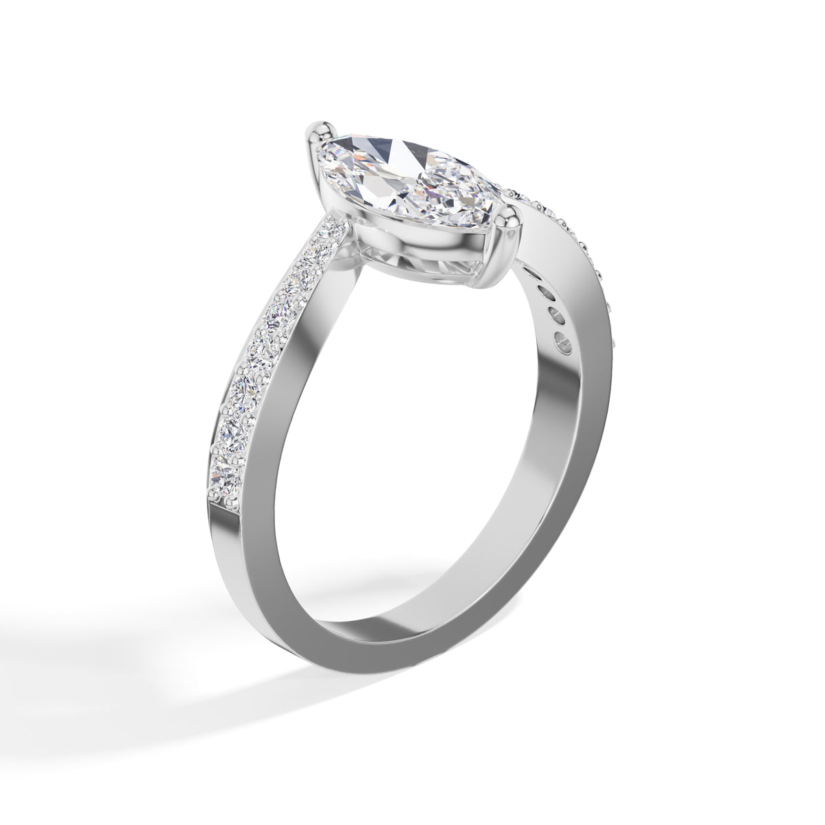 Marquise Pave Lab Grown Diamond Selara Engagement Ring