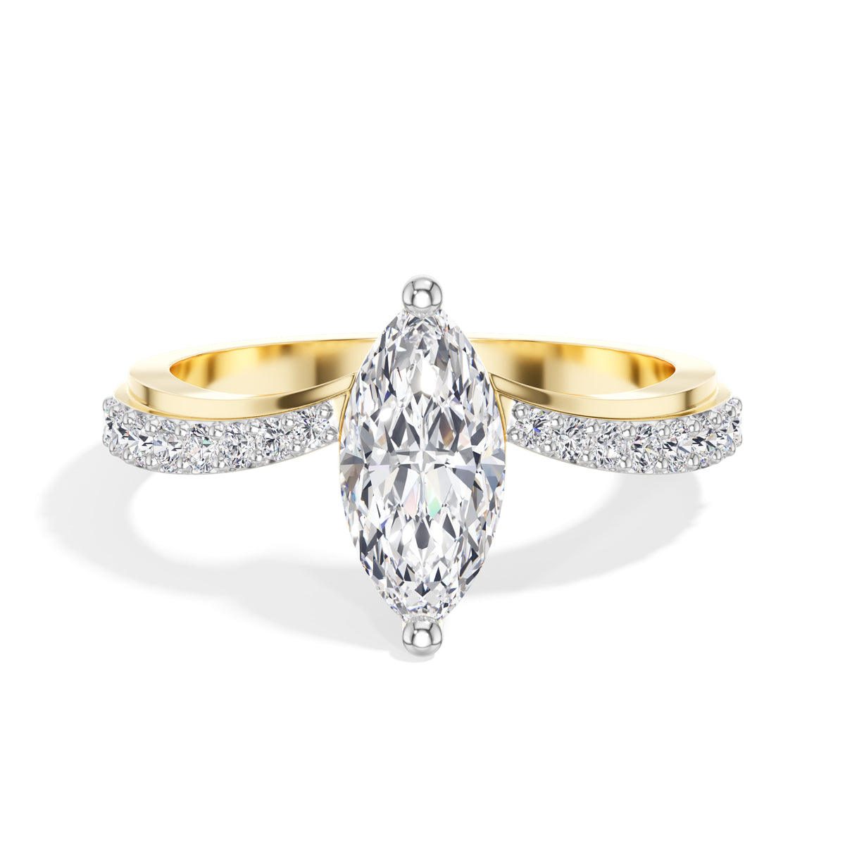 Marquise Pave Lab Grown Diamond Selara Engagement Ring