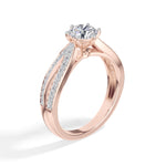 Round Split-Shank Pave Lab Grown Diamond Mirelle Engagement Ring 