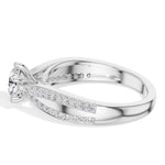 Round Split-Shank Pave Lab Grown Diamond Mirelle Engagement Ring 