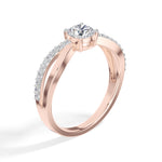 Round Split-Shank Pave Lab Grown Diamond Zeline Engagement Ring