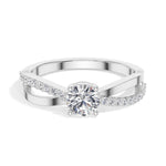 Round Split-Shank Pave Lab Grown Diamond Zeline Engagement Ring