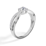 Round Split-Shank Pave Lab Grown Diamond Zeline Engagement Ring