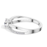 Round Split-Shank Pave Lab Grown Diamond Zeline Engagement Ring