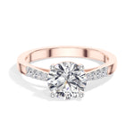 Round Pave-Shoulder Lab Grown Diamond Oriana Engagement Ring