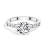Round Pave-Shoulder Lab Grown Diamond Oriana Engagement Ring