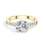 Round Pave-Shoulder Lab Grown Diamond Oriana Engagement Ring