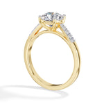 Round Pave-Shoulder Lab Grown Diamond Oriana Engagement Ring