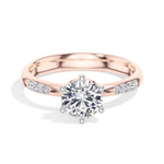 Round Six-Prong Pave Lab Grown Diamond Solene Engagement Ring 