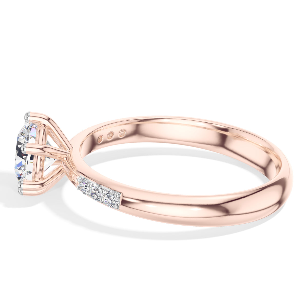 Round Six-Prong Pave Lab Grown Diamond Solene Engagement Ring 