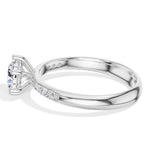 Round Six-Prong Pave Lab Grown Diamond Solene Engagement Ring 