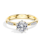 Round Six-Prong Pave Lab Grown Diamond Solene Engagement Ring 