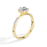 Round Six-Prong Pave Lab Grown Diamond Solene Engagement Ring 