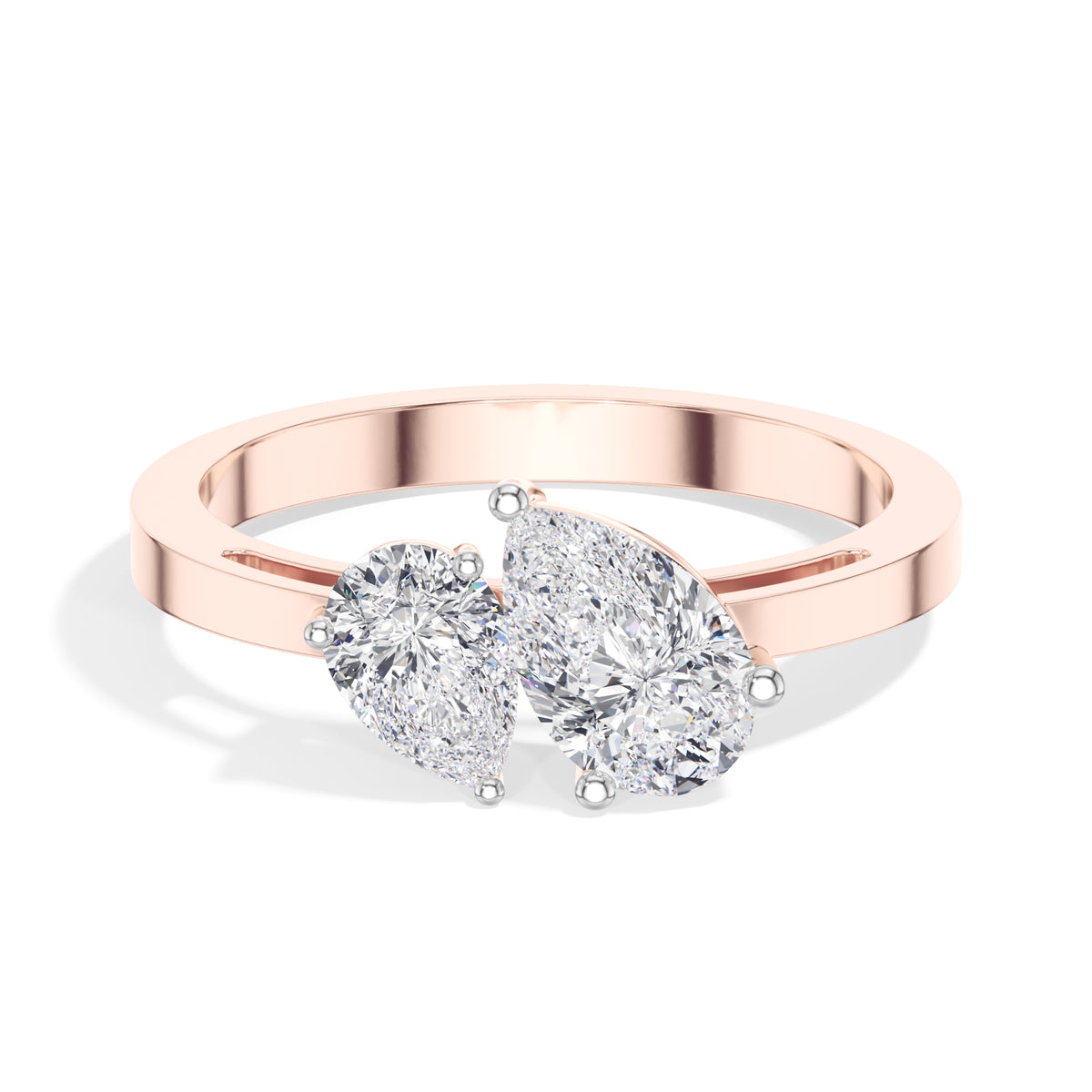 Pear Toi Et Moi Lab Grown Diamond Gemina Engagement Ring 