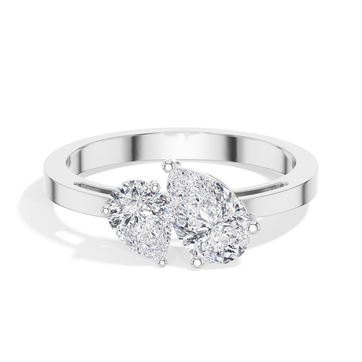 Pear Toi Et Moi Lab Grown Diamond Gemina Engagement Ring 