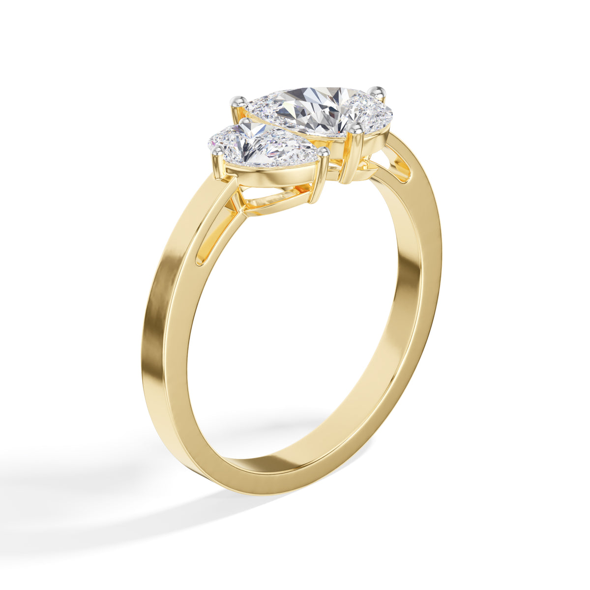 Pear Toi Et Moi Lab Grown Diamond Gemina Engagement Ring 