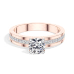 Round Pave-Band Lab Grown Diamond Ravina Engagement Ring