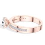 Round Pave-Band Lab Grown Diamond Ravina Engagement Ring