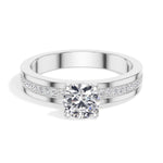 Round Pave-Band Lab Grown Diamond Ravina Engagement Ring