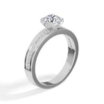 Round Pave-Band Lab Grown Diamond Ravina Engagement Ring