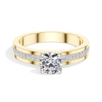 Round Pave-Band Lab Grown Diamond Ravina Engagement Ring