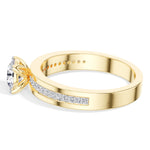 Round Pave-Band Lab Grown Diamond Ravina Engagement Ring