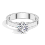 Round Tiger-Prong Solitaire Lab Grown Diamond Aldara Engagement Ring 