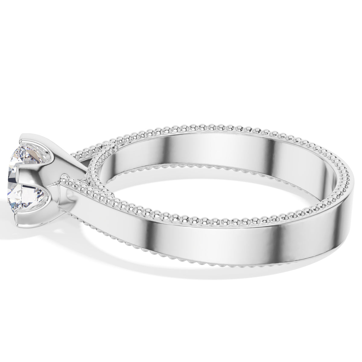 Round Tiger-Prong Solitaire Lab Grown Diamond Aldara Engagement Ring 
