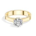 Round Tiger-Prong Solitaire Lab Grown Diamond Aldara Engagement Ring 