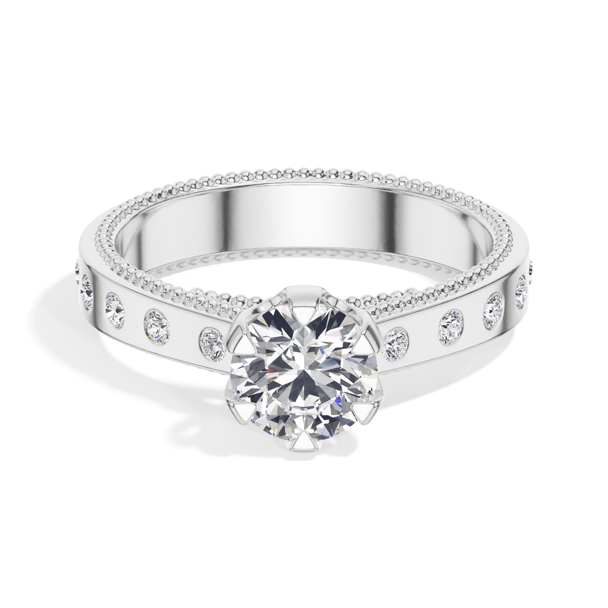 Round Lab Grown Diamond Bellora Engagement Ring