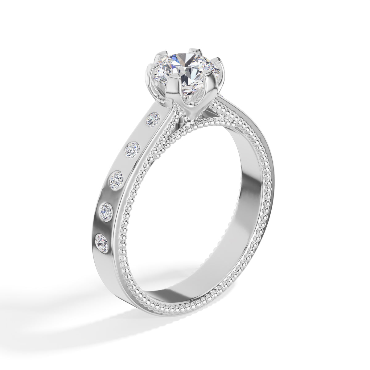 Round Lab Grown Diamond Bellora Engagement Ring