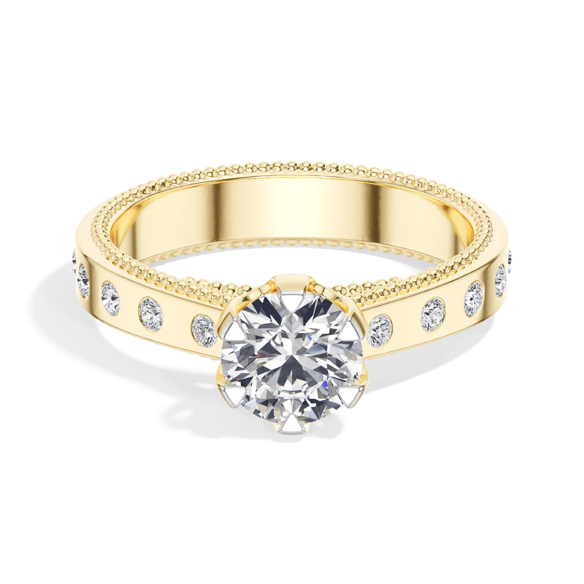 Round Lab Grown Diamond Bellora Engagement Ring