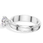 Round Solitaire Faceted-Band Lab Grown Diamond Kirana Engagement Ring