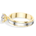 Round Solitaire Faceted-Band Lab Grown Diamond Kirana Engagement Ring