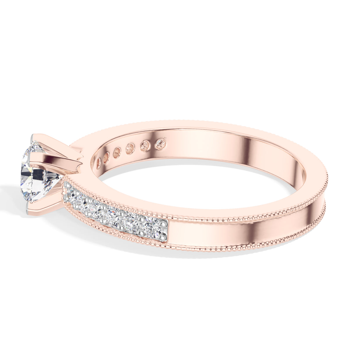 Round Pave Lab Grown Diamond Nerine Engagement Ring