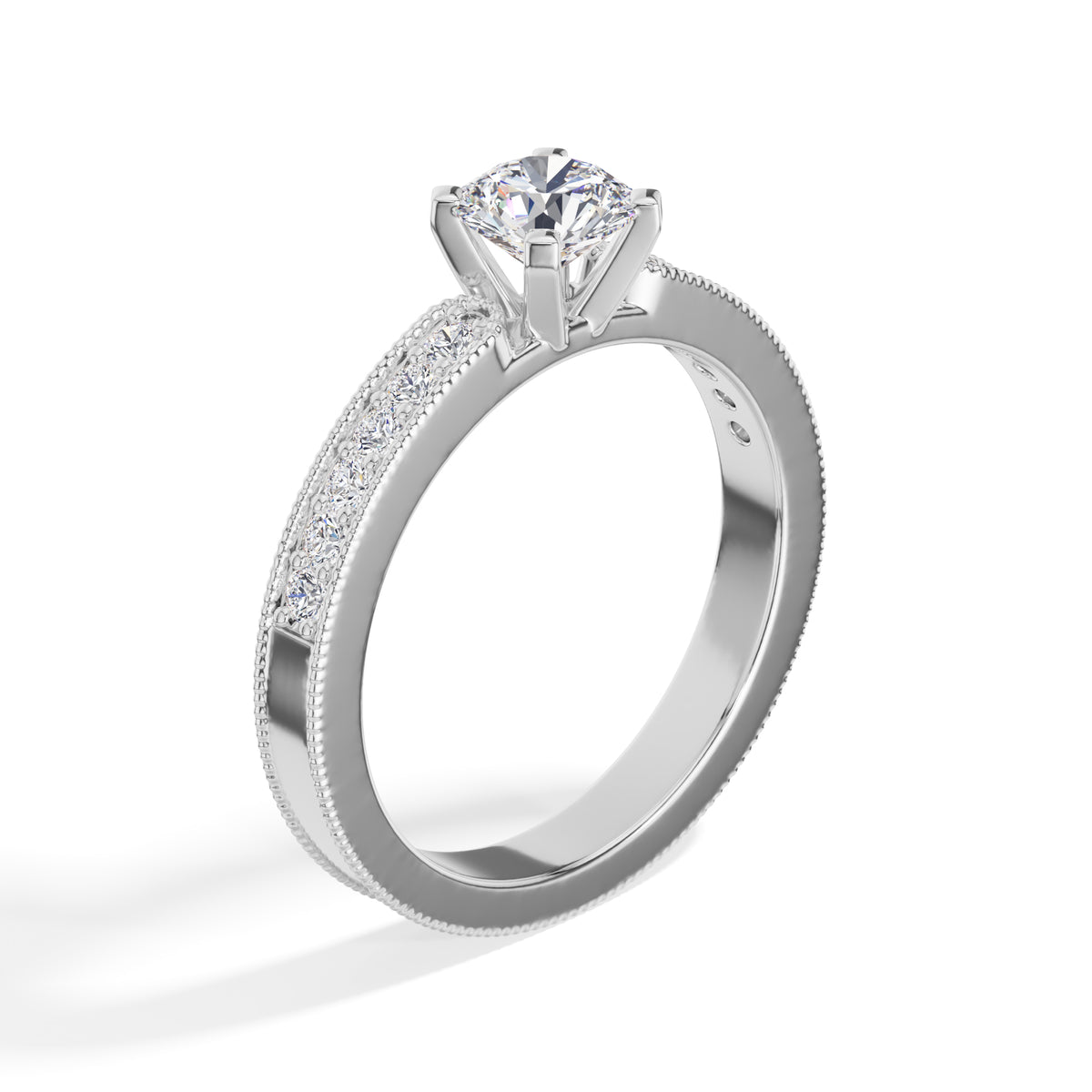 Round Pave Lab Grown Diamond Nerine Engagement Ring