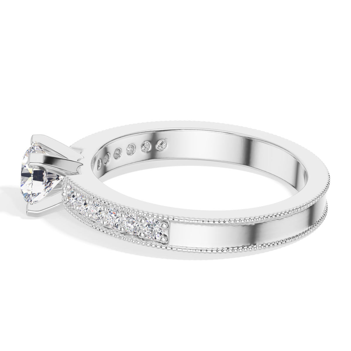 Round Pave Lab Grown Diamond Nerine Engagement Ring