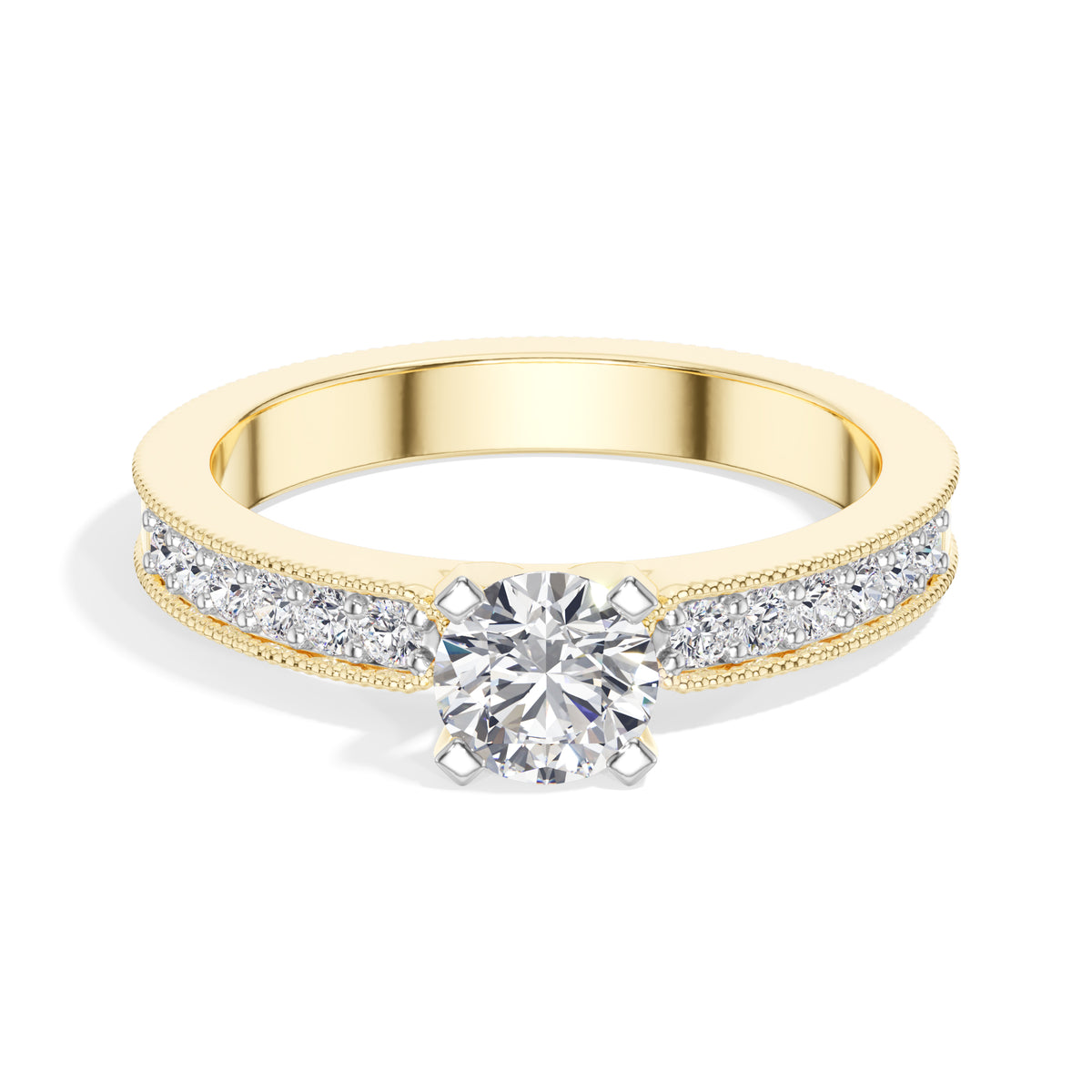 Round Pave Lab Grown Diamond Nerine Engagement Ring