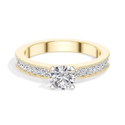 Round Pave Lab Grown Diamond Nerine Engagement Ring