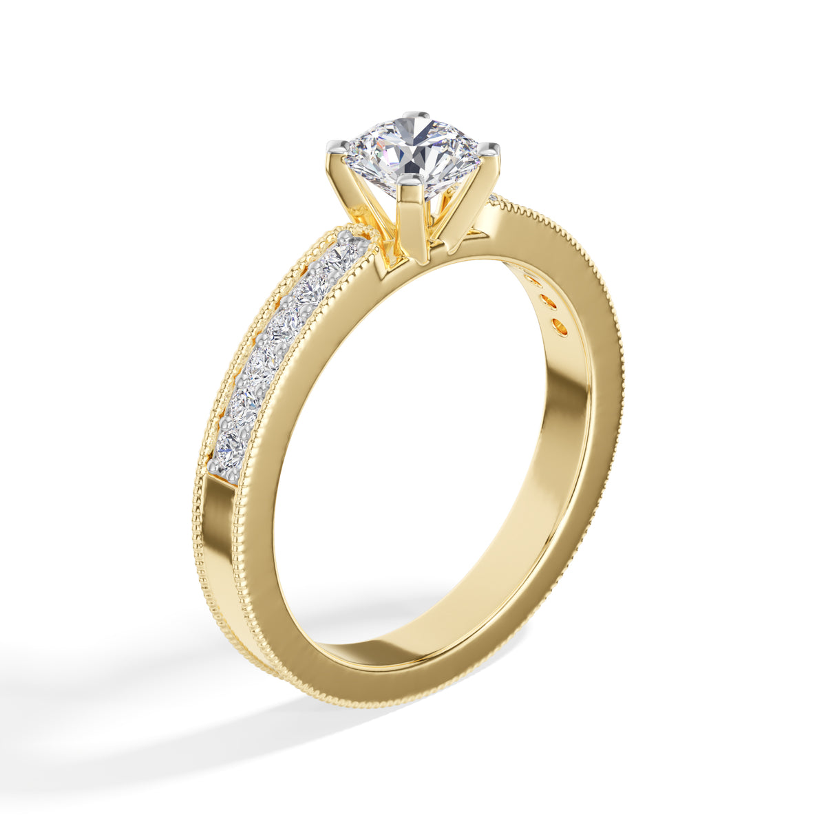Round Pave Lab Grown Diamond Nerine Engagement Ring