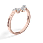 Round Petal Cluster Lab Grown Diamond Lotira Engagement Ring