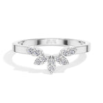 Round Petal Cluster Lab Grown Diamond Lotira Engagement Ring