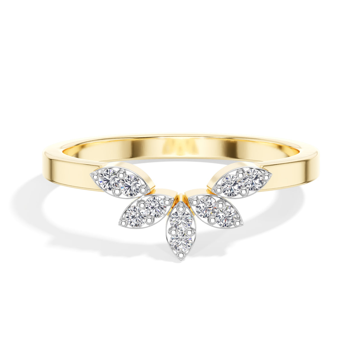 Round Petal Cluster Lab Grown Diamond Lotira Engagement Ring