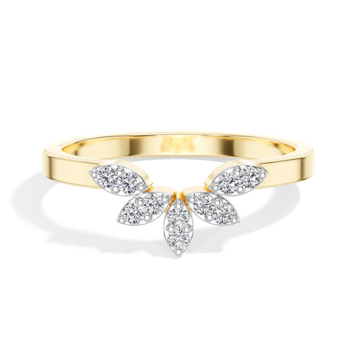 Round Petal Cluster Lab Grown Diamond Lotira Engagement Ring