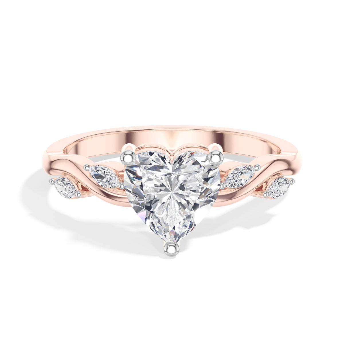 Heart Shaped Vine Lab Grown Diamond Verena Engagement Ring