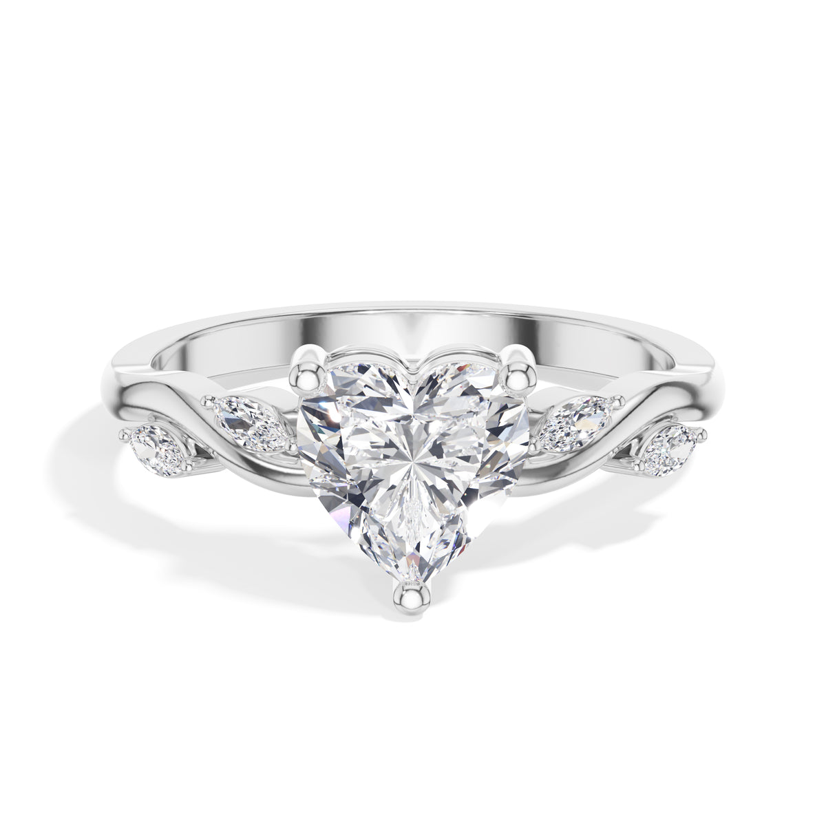 Heart Shaped Vine Lab Grown Diamond Verena Engagement Ring