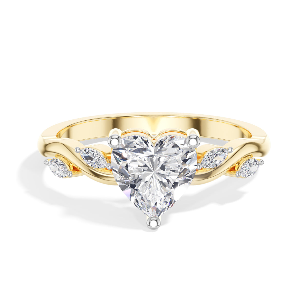 Heart Shaped Vine Lab Grown Diamond Verena Engagement Ring
