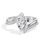 Marquise Bypass Pave Lab Grown Diamond Zephyra Engagement Ring